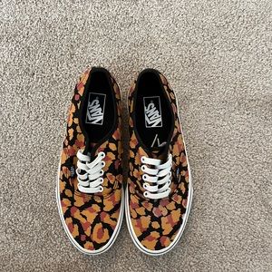 Vans low top leopard sneakers - NWOT. Size 8.5 womens. NEVER worn.